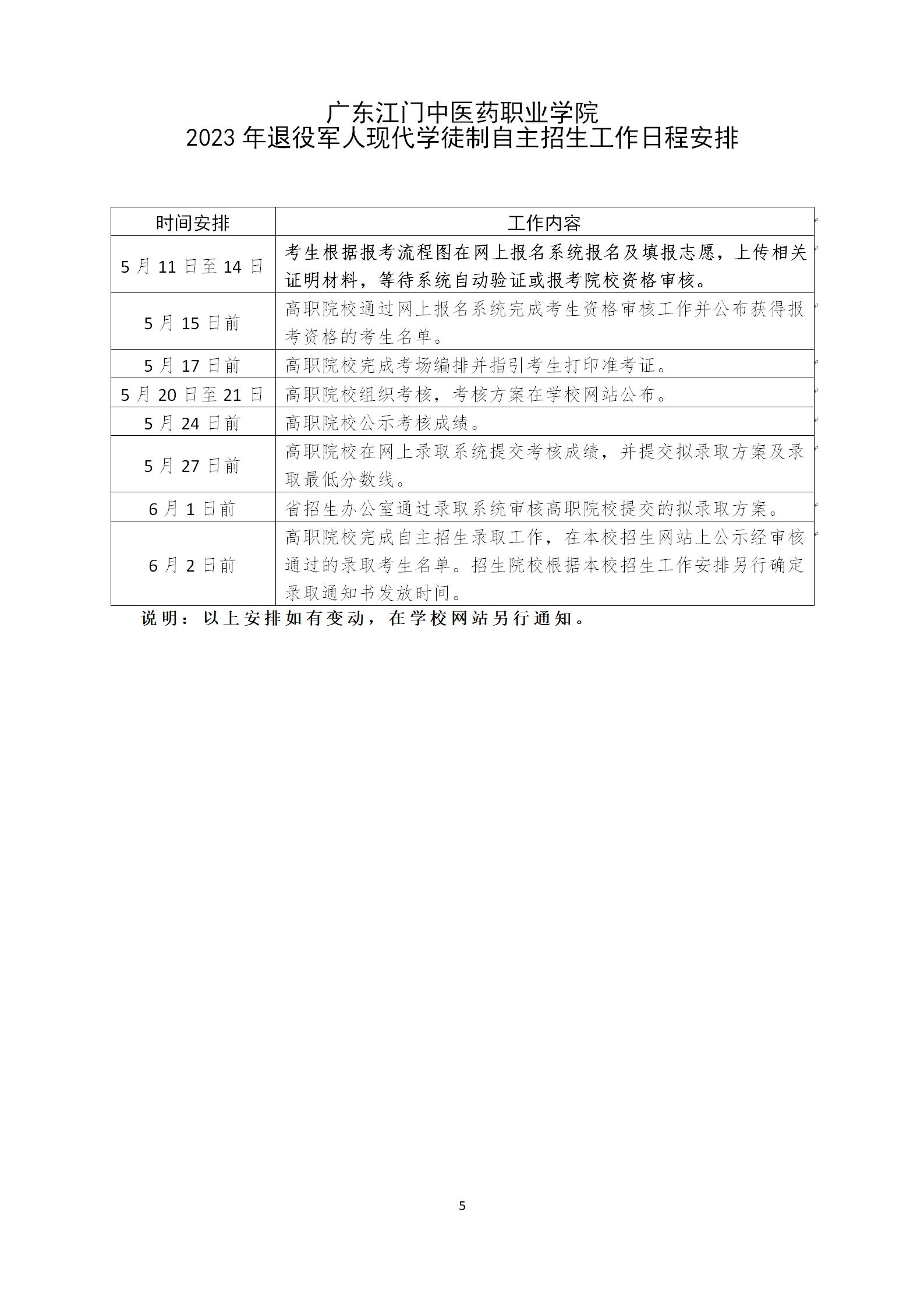 广东江门中医药职业学院2023年退役军人现代学徒制专项试点招生简章